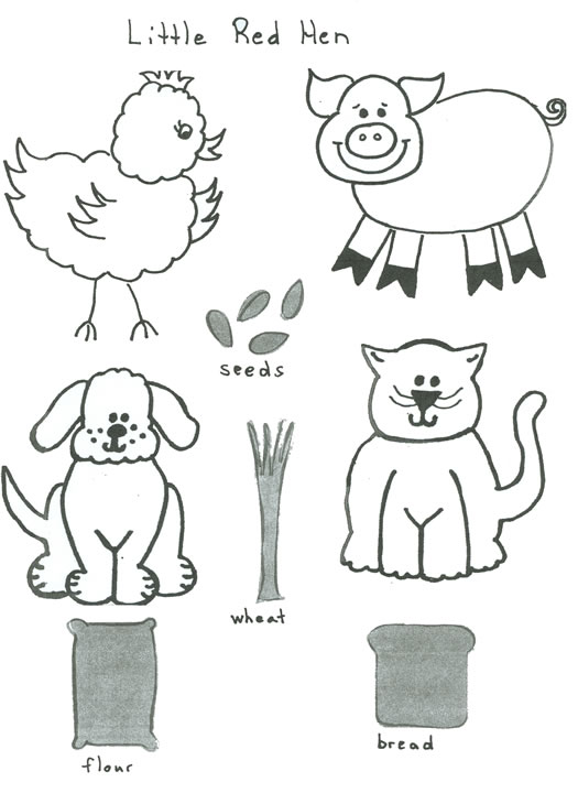 Little Red Hen Characters Template